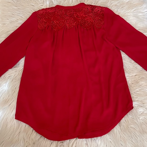 NWOT | Banana Republic | Red Blouse | Lace Detail - Picture 11 of 13